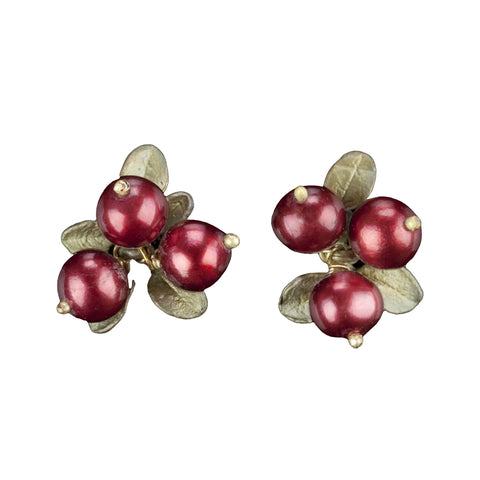 Michael Michaud Cranberry Post Earrings