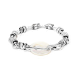 Mother Of Pearl Toggle Clasp Silver Links Bracelet
