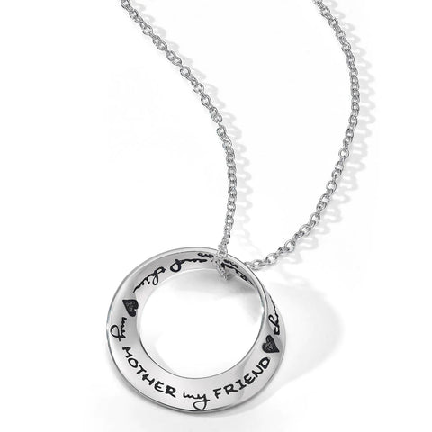My Mother My Friend Through Thick And Thin Mobius Pendant Necklace