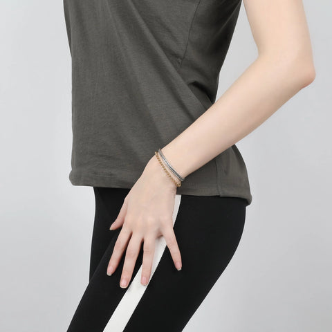 Ori Tao Bijoux Double Strand Chain Bracelet On