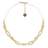 Ori Tao Bijoux Golden Links Pearl Necklace