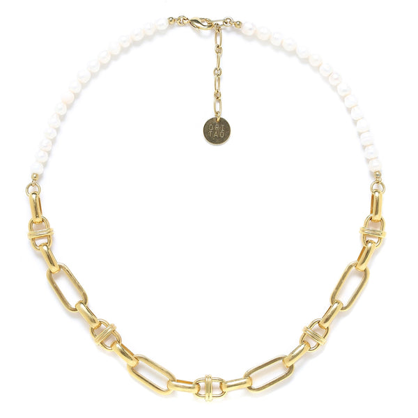 Ori Tao Bijoux Golden Links Pearl Necklace