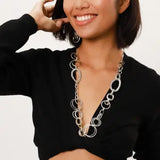 Ori Tao Bijoux Long Hoops And Links Necklace On