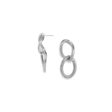 Ori Tao Bijoux Tactile Geometry Twisting Post Double Hoop Earrings Side View