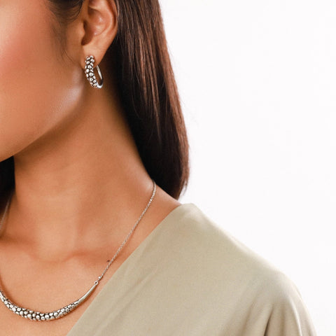 Ori Tao Bijoux Textured Hoop Post Earrings On