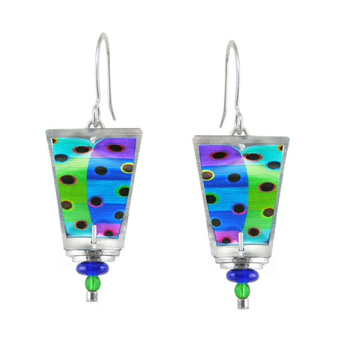 Singerman & Post Blue And Green Trapezoid Earrings