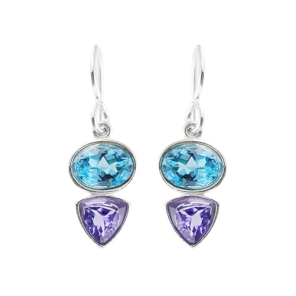 Sonoma Art Works Blue Topaz Tanzanite Earrings