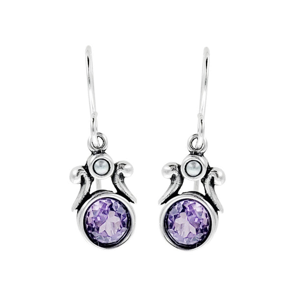 Sonoma Art Works Fleur Purple Amethyst Pearl Earring 