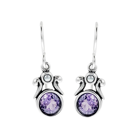 Purple - Anayza Stone Work Fabart Earrings