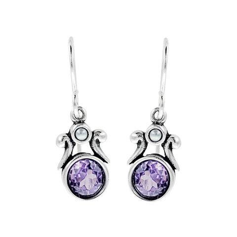 Sonoma Art Works Fleur Purple Amethyst Pearl Earring 
