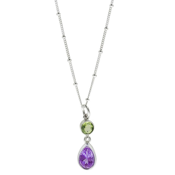 Sonoma Art Works Peridot Amethyst Pear Drop Necklace