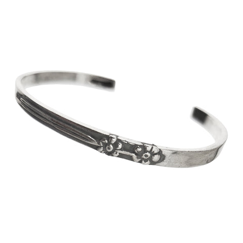 Sterling Silver You Are Appreciated Flower Cuff Bracelet