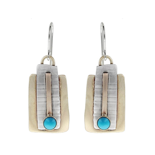 Whitney Turquoise Path Art Deco Earrings
