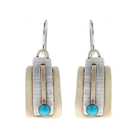 Whitney Turquoise Path Art Deco Earrings