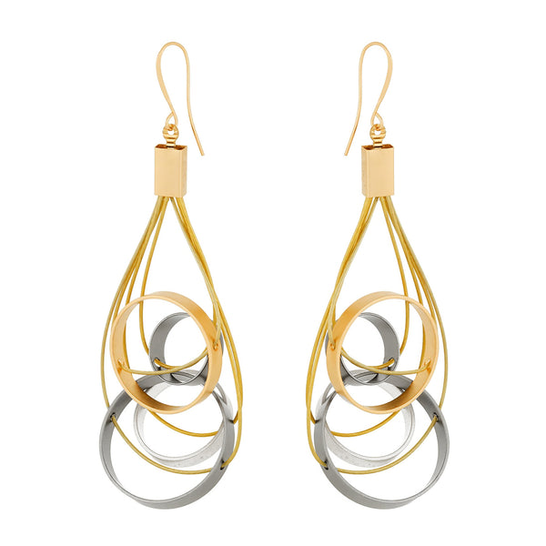 Zzan Esraeli Gilded Fusion Geometry Earrings