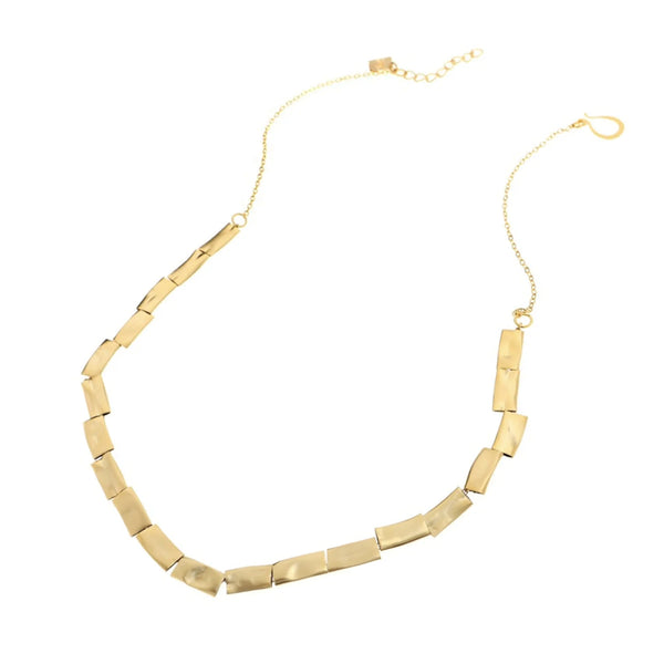 Zzan Israeli Minimalist Golden Rectangles Necklace