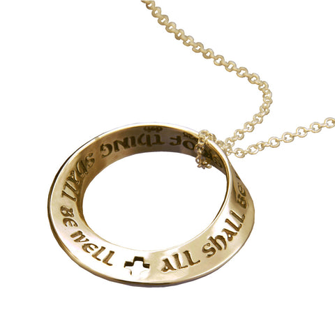 All Shall Be Well 14K Gold Mobius Cross Necklace