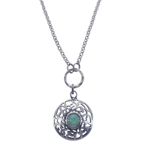 Anava Israeli Open Filigree Chalcedony Necklace