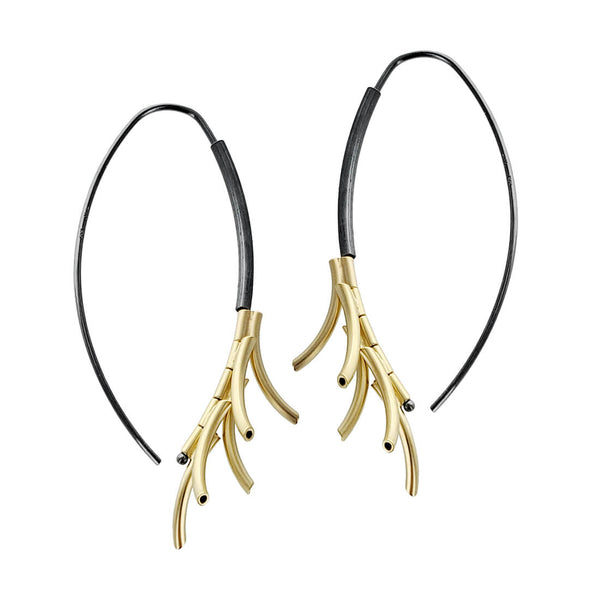 Arched Golden Twig Earrings By Tip To Toe
