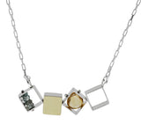 Ashka Dymel Mixed Metal Citrine Horizontal Cubes Necklace Closer View