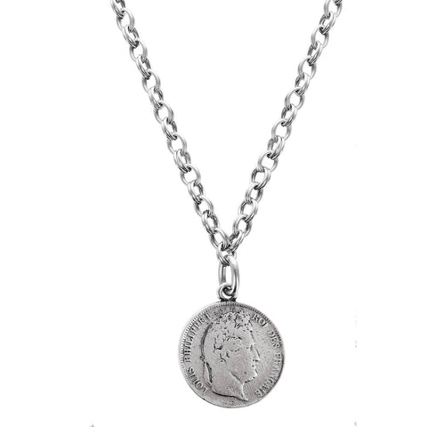 Avant Garde Paris Long French Coin Necklace