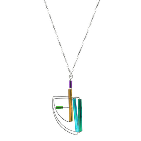 Barbie Levy Quarter Circle Colorful Necklace