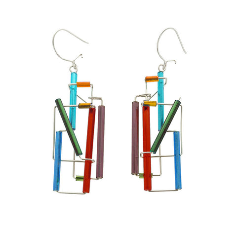 Barbie Levy Abstract Colorful Sky Earrings