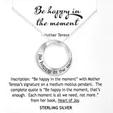 Be Happy In The Moment Mobius Necklace On Card
