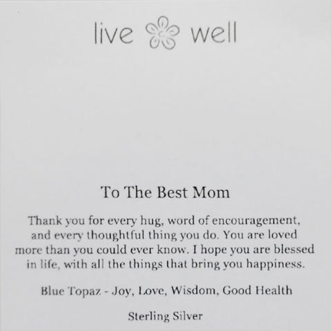 Best Mom Necklace By Live Well Card