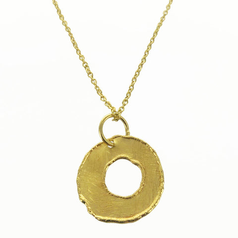 Betty Carre Organic Brushed Hoop Necklace