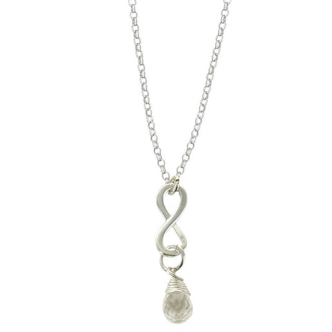 Rock Crystal April Birthstone Infinity Necklace