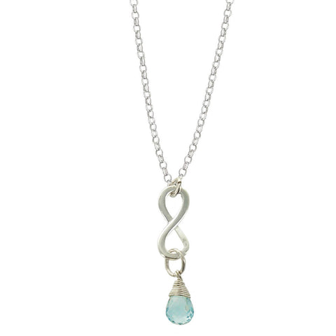 Blue Topaz December Birthstone Infinity Necklace