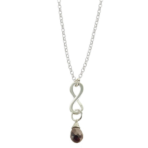 Garnet January Birthstone Infinity Necklace