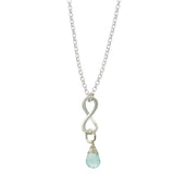 Aquamarine March Birthstone Infinity Necklace