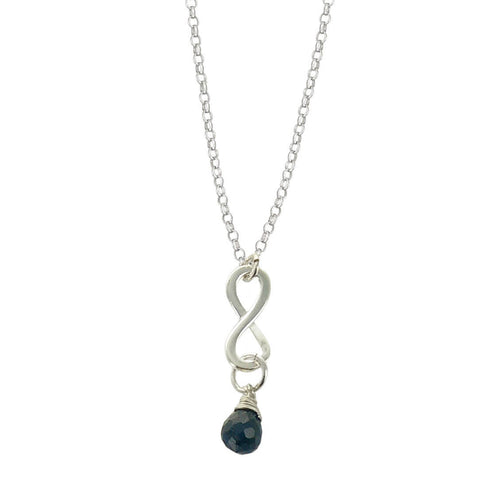 Sapphire September Birthstone Infinity Necklace
