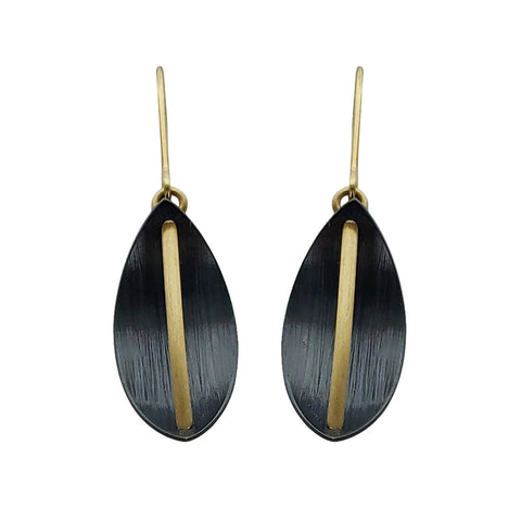 Black And Gold Tapering Petal Earrings By Tip To Toe