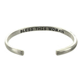 Bless This Woman Sterling Silver Inside Inscription Cuff