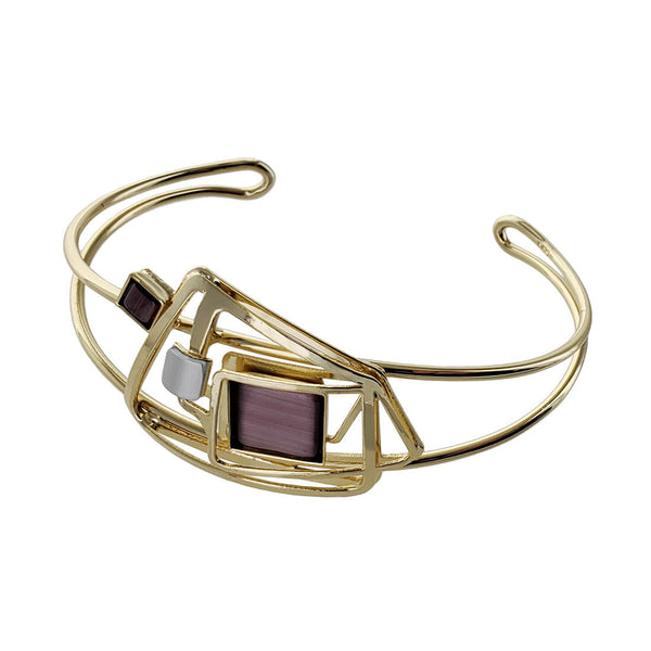 Christophe Poly Angular Gold Purple Cuff