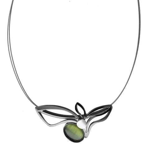 Christophe Poly Green Night Flower Necklace