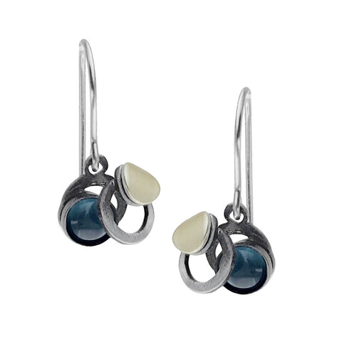 Christophe Poly Petite Blue Circle Earrings