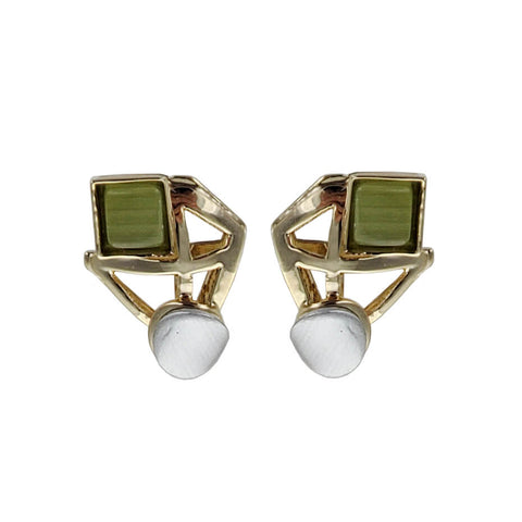 Christophe Poly Petite Green View Post Earrings