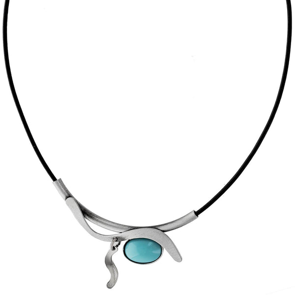 Christophe Poly Turquoise Wave Tube Necklace