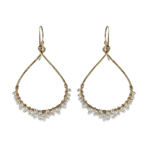 Cosmopolitan Gold Wrapped Pearl Earrings