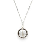 J & I Sterling Wrapped Pearl Spiral Necklace