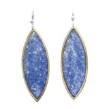 David Urso Bronze Slate Blue Quartz Marquies Earrings