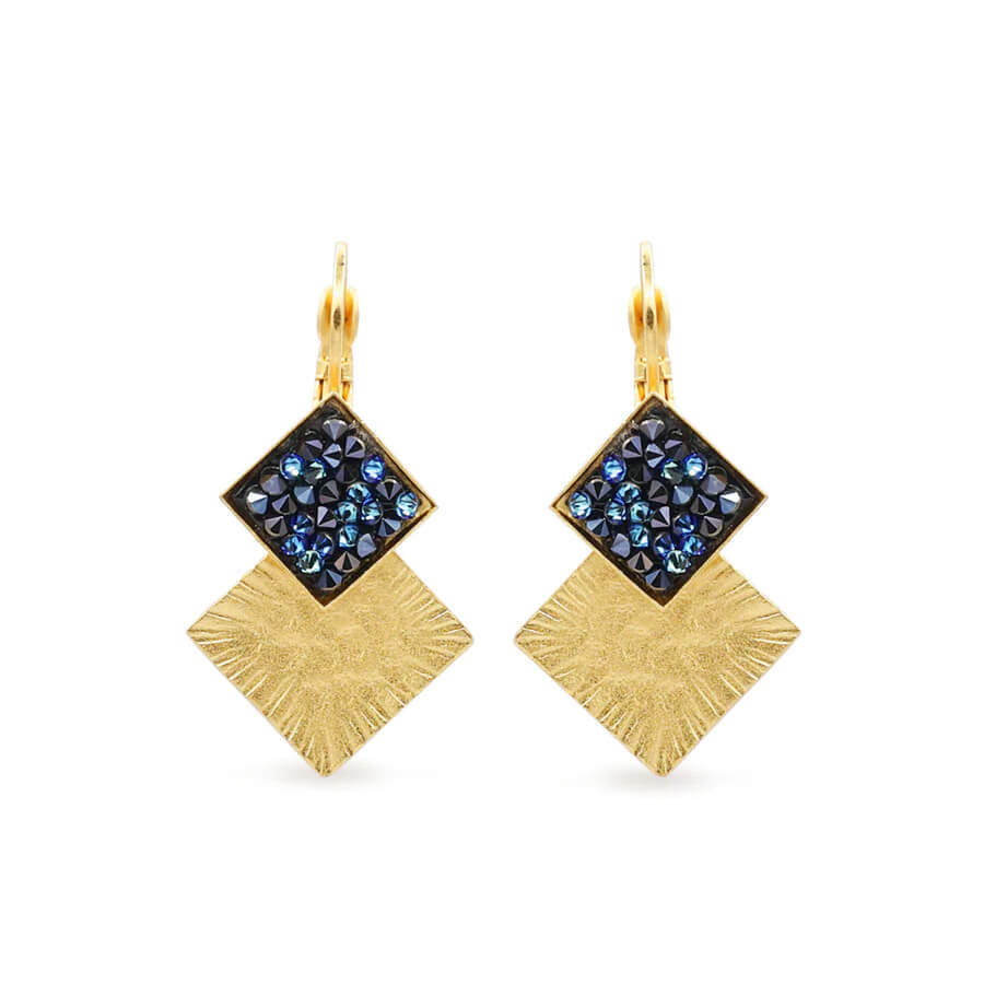 Double Diamond Sunburst Earrings By Aris Sheva