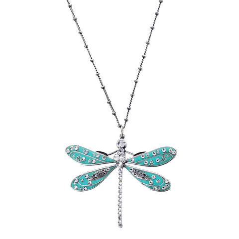 Dragonfly Sea Blue Pendant Necklace