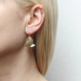  Marjorie Baer Silver Gold Crescent Moon Earrings On