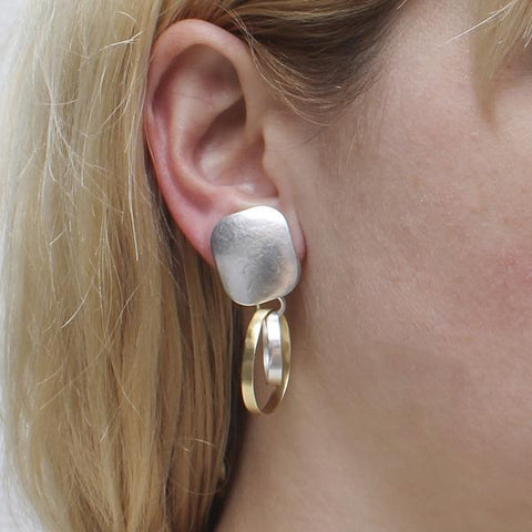  Marjorie Baer Double Hoop Clip Earrings On Ear