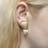 Marjorie Baer Golden Pearl Cluster Clip Earrings Another View